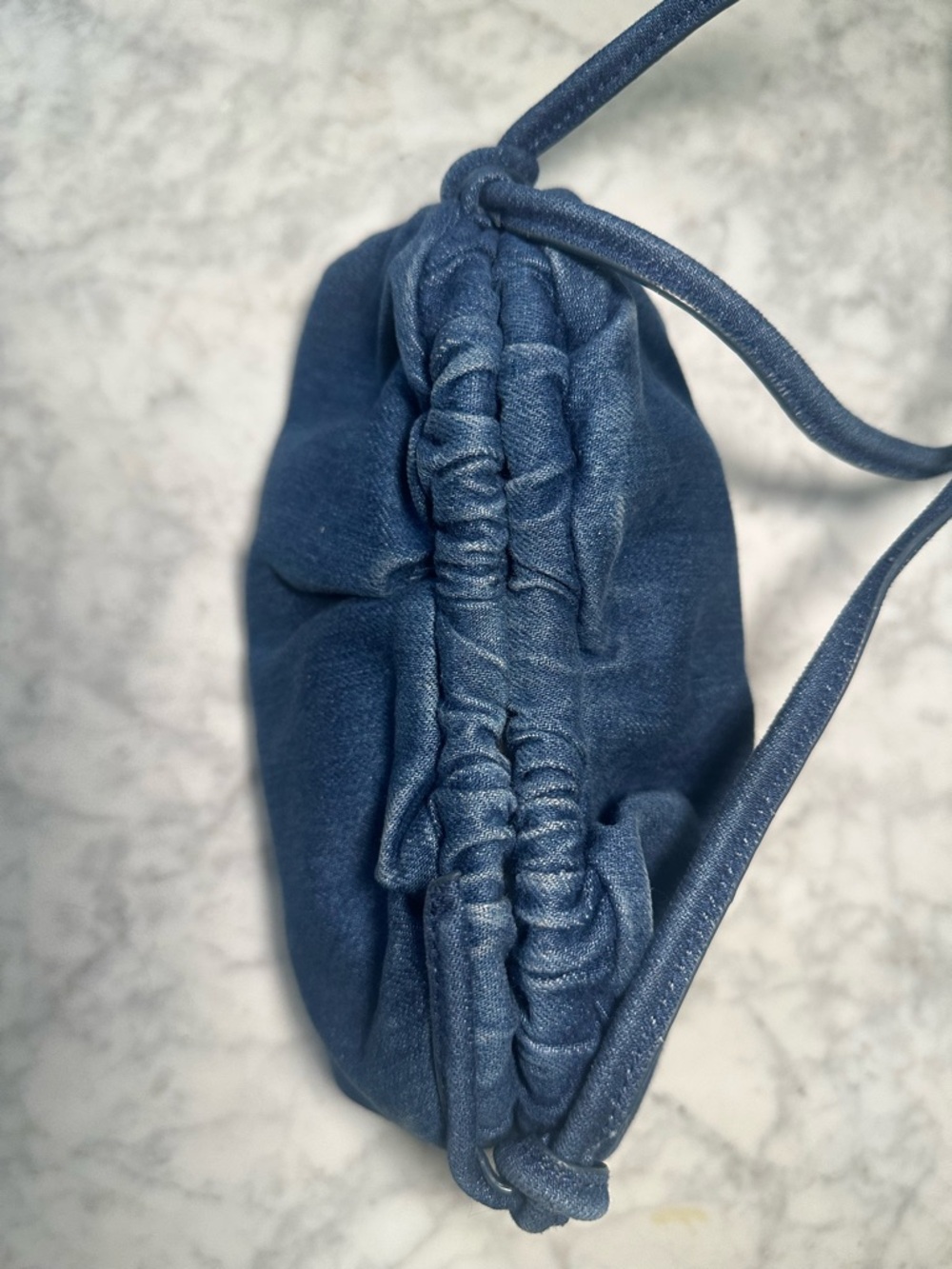 Mansur Gavriel Denim Mini Cloud Clutch Crossbody Bag - Picture 6 of 11